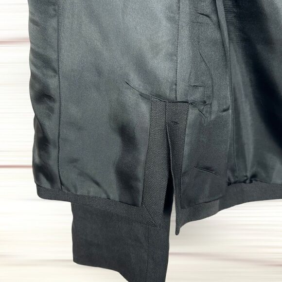 Talbots Vintage Charcoal Irish Linen Stand Collar Blazer Jacket Size 8 - Picture 9 of 11